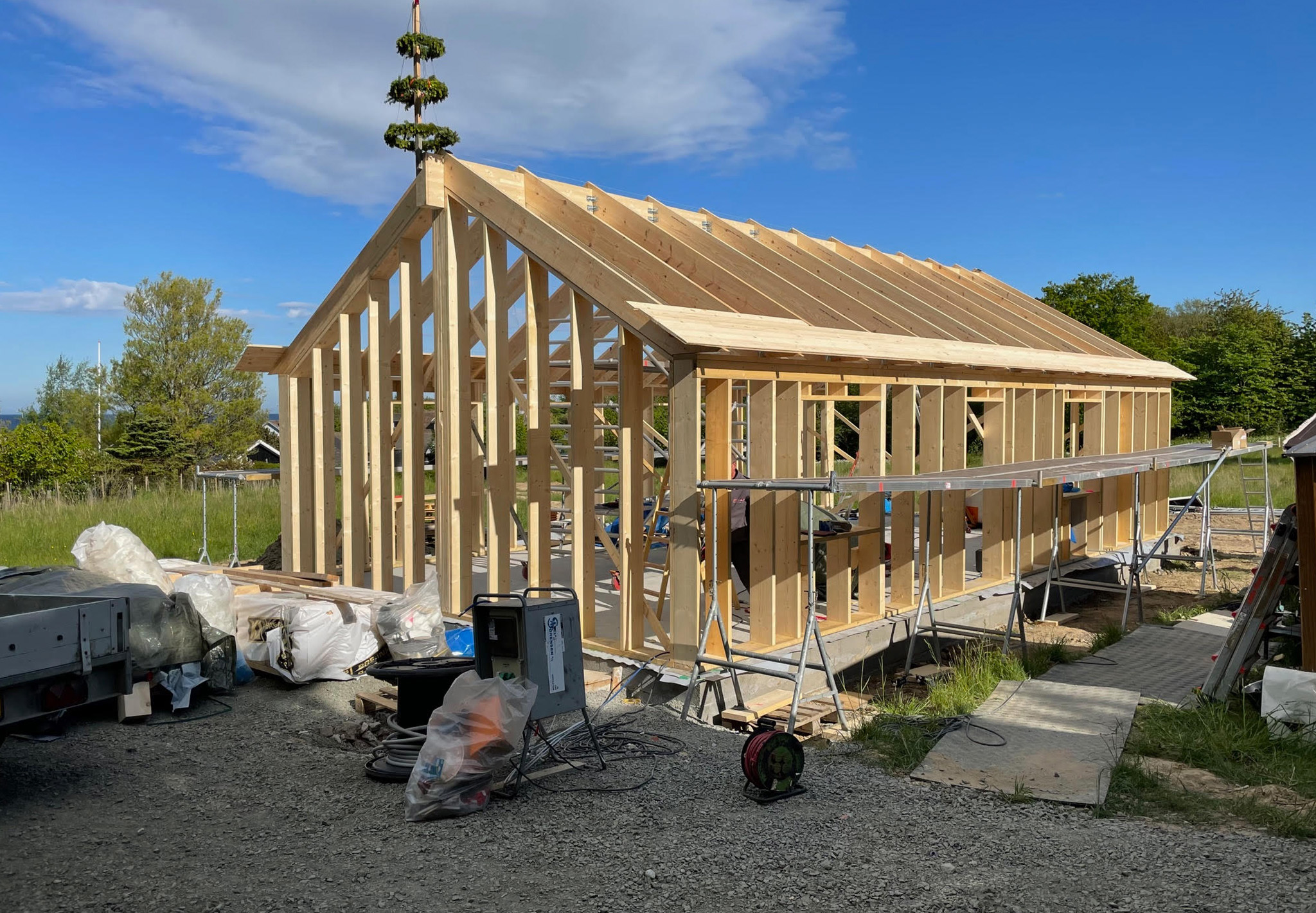 Lokal entreprenør i Holbæk gør klar til opførelse af nyt hus.